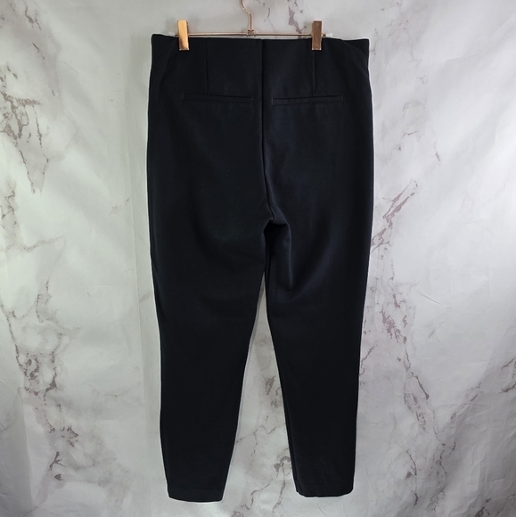 Spanx Pants Womens XL Black White Ankle Piped Skinny Ponte Crop High Rise Zip - Picture 1 of 12